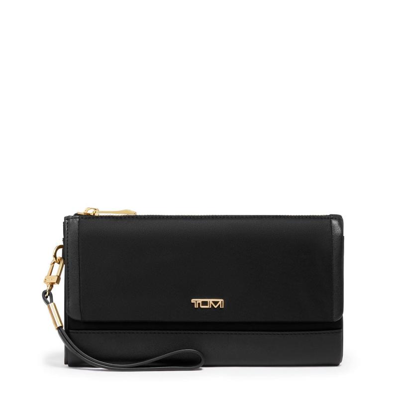 Tumi Voyageur Travel Wallet- Black/Gold 2 Tumi Voyageur Travel Wallet- Black/Gold 2