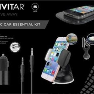 Vivitar® Black 5 Piece Car Essential Kit w/Phone Mounts 1 Vivitar® Black 5 Piece Car Essential Kit w/Phone Mounts 1