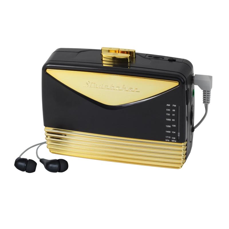 Studebaker Black & Gold Personal Stereo Cassette Player w/AM/FM Radio 1 Studebaker Black & Gold Personal Stereo Cassette Player w/AM/FM Radio 1