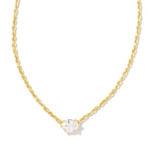 Kendra Scott Cailin Gold Pendant Necklace - White Crystal 2 Kendra Scott Cailin Gold Pendant Necklace - White Crystal 2