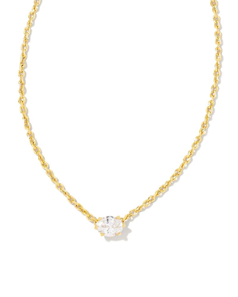 Kendra Scott Cailin Gold Pendant Necklace - White Crystal 2 Kendra Scott Cailin Gold Pendant Necklace - White Crystal 2