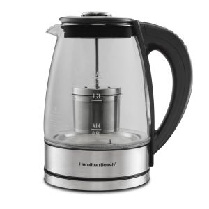 Hamilton Beach® 1.7 L Variable Temperature Glass Kettle w/Tea Steeper 2 Hamilton Beach® 1.7 L Variable Temperature Glass Kettle w/Tea Steeper 2