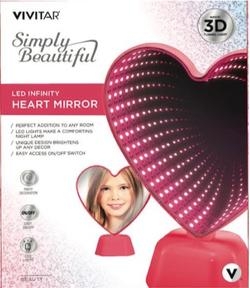Vivitar® LED Infinity Coral Heart Shaped Vanity Mirror 1 Vivitar® LED Infinity Coral Heart Shaped Vanity Mirror 1