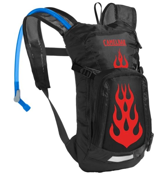 CamelBak Mini M.U.L.E Kids Hydration Cycling Pack - Black/Flames 1 CamelBak Mini M.U.L.E Kids Hydration Cycling Pack - Black/Flames 1