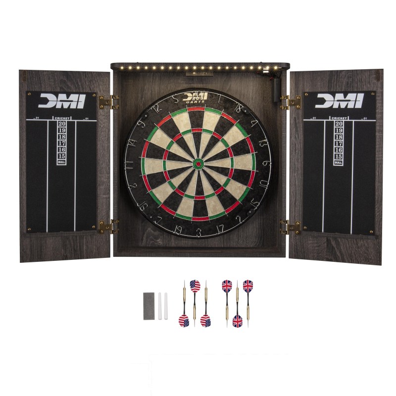 Escalade Sports Dmi Sports - Paris Lighted Dartboard Cabinet Set 2 Escalade Sports Dmi Sports - Paris Lighted Dartboard Cabinet Set 2