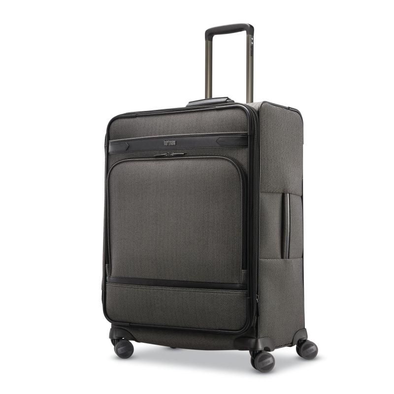Hartmann Herringbone Deluxe Medium Journey Expandable Spinner Luggage - Black Herringbone 2 Hartmann Herringbone Deluxe Medium Journey Expandable Spinner Luggage - Black Herringbone 2