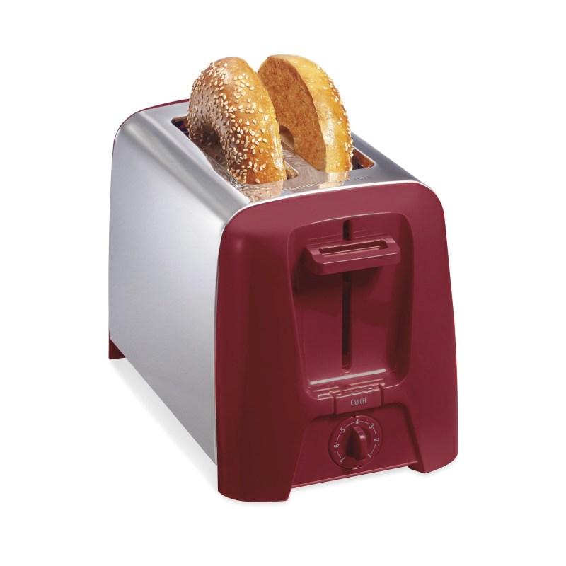 Hamilton Beach® 2 Slice Toaster Extra-Wide Slots Red & Silver 2 Hamilton Beach® 2 Slice Toaster Extra-Wide Slots Red & Silver 2