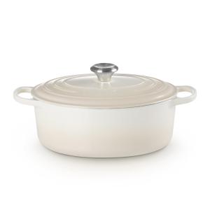 Le Creuset 5Qt Signature Cast Iron Oval Dutch Oven Meringue 2 Le Creuset 5Qt Signature Cast Iron Oval Dutch Oven Meringue 2