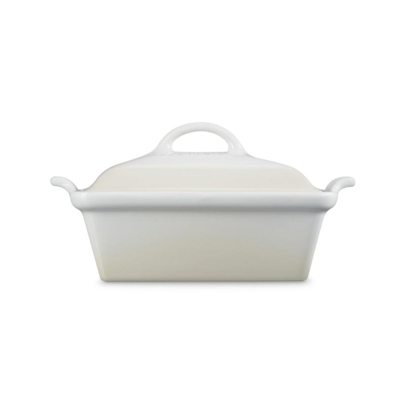 Le Creuset 2.5Qt Heritage Stoneware Covered Square Casserole Meringue 2 Le Creuset 2.5Qt Heritage Stoneware Covered Square Casserole Meringue 2
