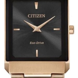 Citizen® Stiletto Tank Unisex/Large Rose Gold-Tone Eco-Drive® Watch w/Black Dial 1 Citizen® Stiletto Tank Unisex/Large Rose Gold-Tone Eco-Drive® Watch w/Black Dial 1