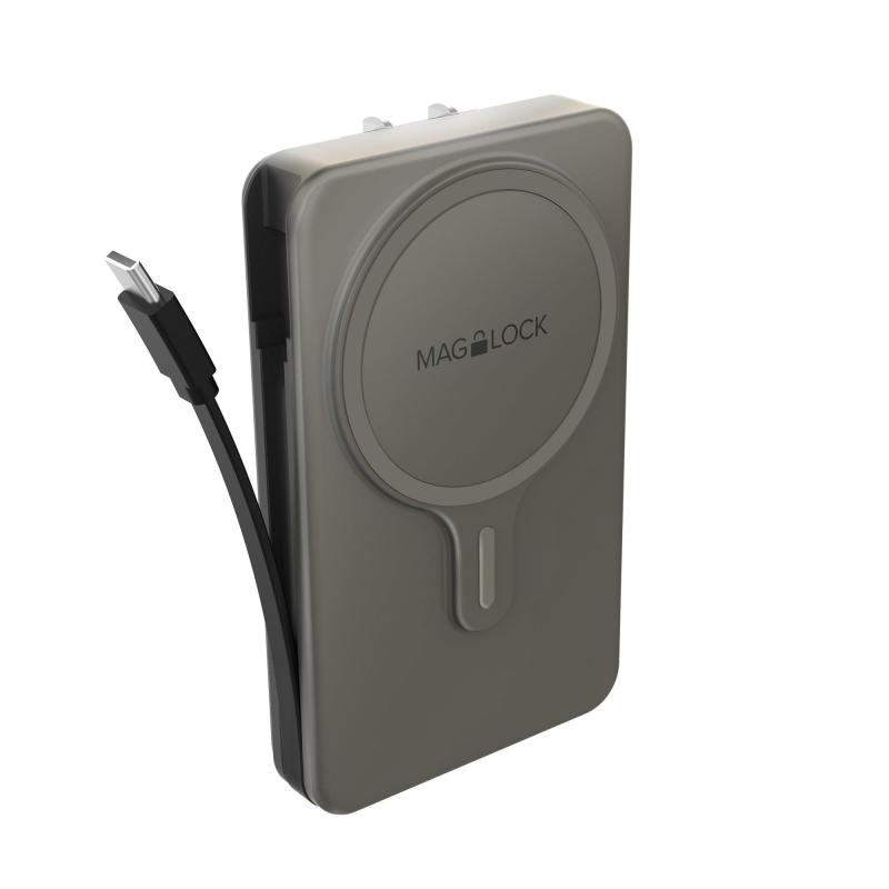 myCharge Maglock Hub+ All-In-One Wireless Charger W/ Built-In Usb-C Cable 2 myCharge Maglock Hub+ All-In-One Wireless Charger W/ Built-In Usb-C Cable 2