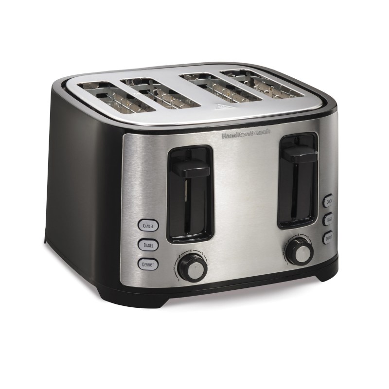 Hamilton Beach® Extra-Wide-Slot 4 Slice Toaster Black & Silver 2 Hamilton Beach® Extra-Wide-Slot 4 Slice Toaster Black & Silver 2