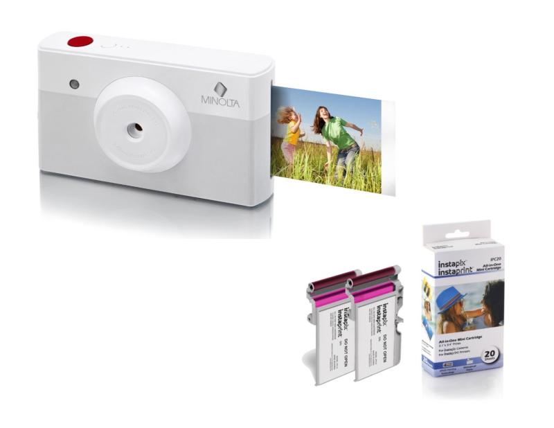 Minolta® Gray & White Instapix™ Instant Camera/Printer 1 Minolta® Gray & White Instapix™ Instant Camera/Printer 1