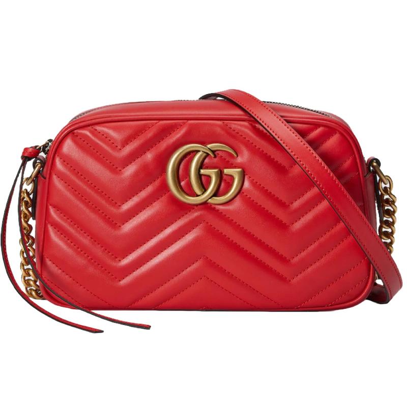 Gucci Marmont Matelassé Small Shoulder - Red 2 Gucci Marmont Matelassé Small Shoulder - Red 2