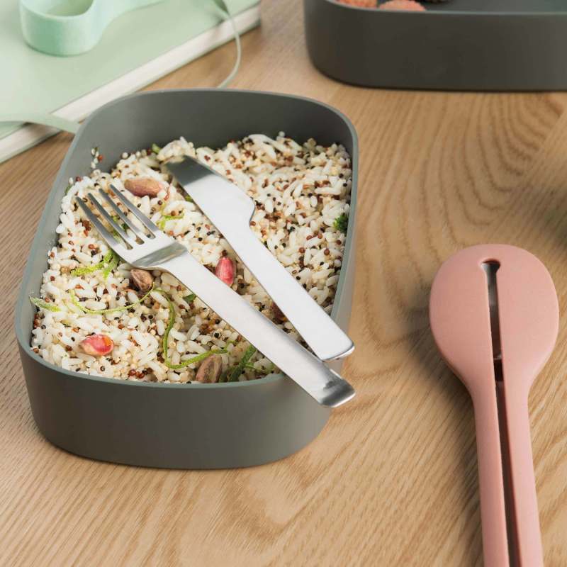 BergHoff Leo 3Pc Dual Bento Box Set /Strap - Gray & Mint 2 BergHoff Leo 3Pc Dual Bento Box Set /Strap - Gray & Mint 2