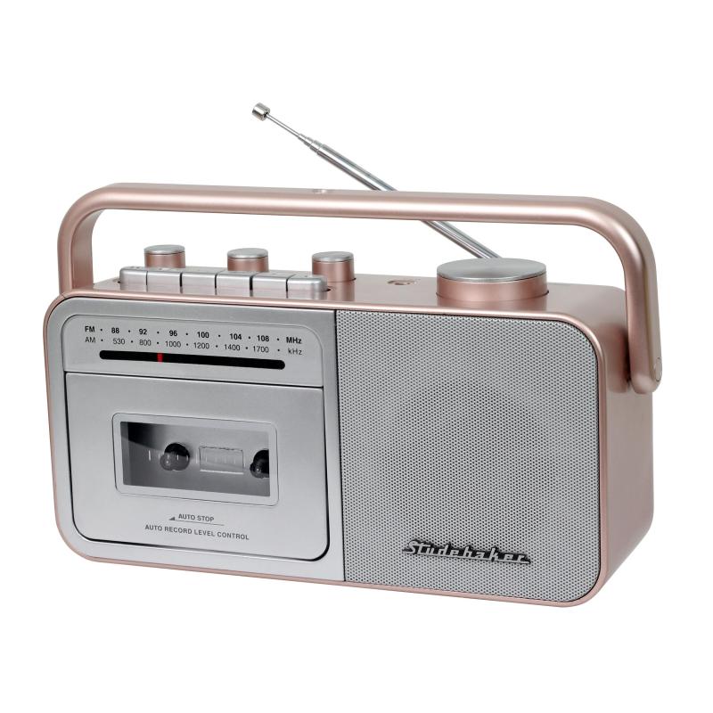 Studebaker Rose Gold Auto Stop Cassette Player w/AM/FM Radio 1 Studebaker Rose Gold Auto Stop Cassette Player w/AM/FM Radio 1