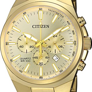 Citizen Watch Men%27s Quartz Chronograph Watch, Gold-Tone Stainless Steel w/Champagne Dial 2 Citizen Watch Men%27s Quartz Chronograph Watch, Gold-Tone Stainless Steel w/Champagne Dial 2
