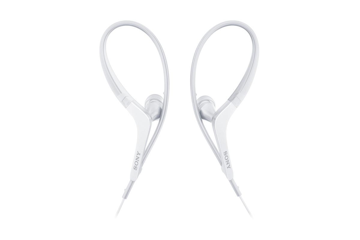 Sony Sports In-Ear White Earpbuds w/Mic & Ear Loops 1 Sony Sports In-Ear White Earpbuds w/Mic & Ear Loops 1