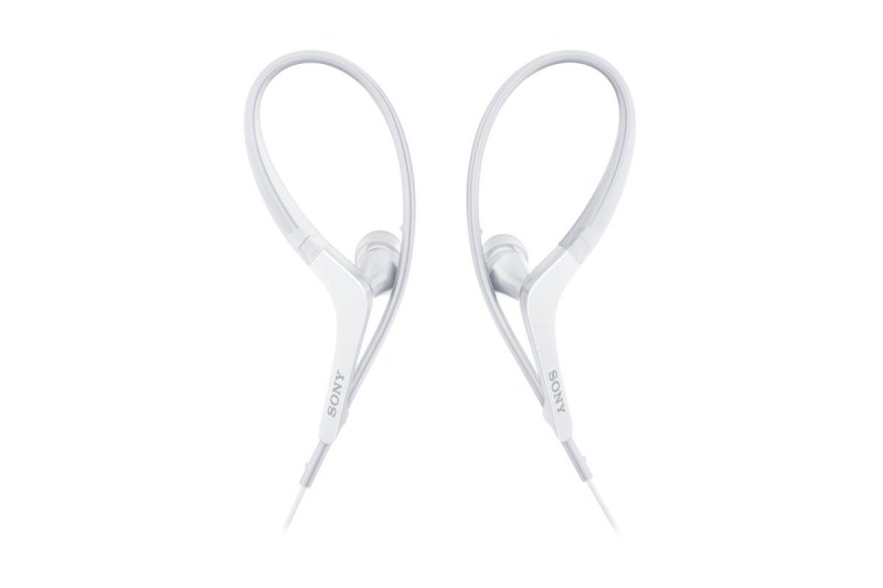 Sony Sports In-Ear White Earpbuds w/Mic & Ear Loops 1 Sony Sports In-Ear White Earpbuds w/Mic & Ear Loops 1