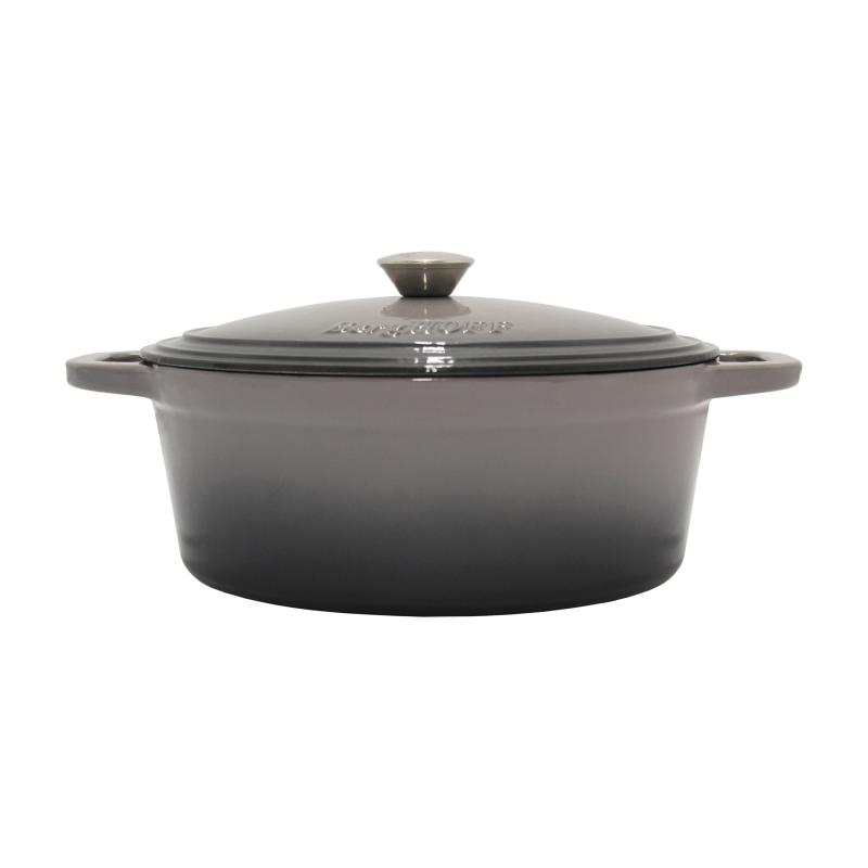 BergHoff® Neo 5Qt Cast Iron Oval Cov Dutch Oven Oyster 2 BergHoff® Neo 5Qt Cast Iron Oval Cov Dutch Oven Oyster 2