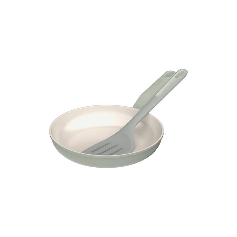 BergHoff Leo Balance 2Pc Ns Ceramic Ckwre Set: 9.5" F/P & 13.75" Nylon Turner, Recycled Alum, Sage 2 BergHoff Leo Balance 2Pc Ns Ceramic Ckwre Set: 9.5" F/P & 13.75" Nylon Turner, Recycled Alum, Sage 2