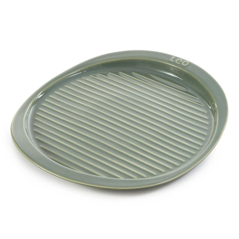 BergHoff Leo Balance Stoneware Ribbed Pizza Tray 15.75", Sage 2 BergHoff Leo Balance Stoneware Ribbed Pizza Tray 15.75", Sage 2