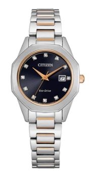 Citizen® Ladies%27 Diamond Corso Eco-Drive® Two-Tone Rose Gold Watch w/Black Dial 1 Citizen® Ladies%27 Diamond Corso Eco-Drive® Two-Tone Rose Gold Watch w/Black Dial 1