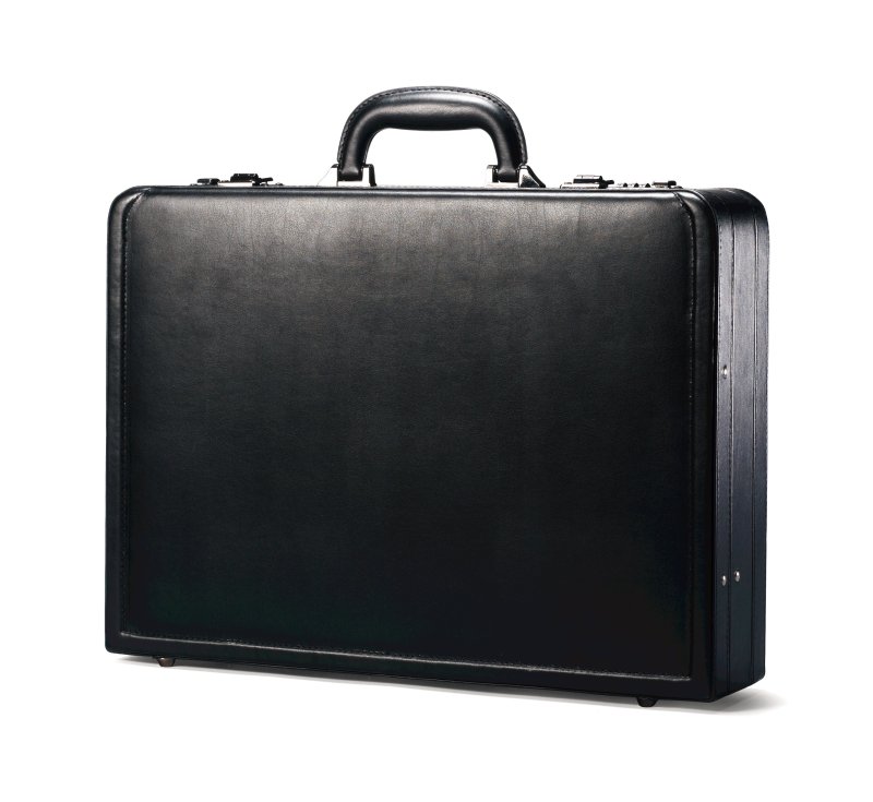 Samsonite® Leather Attache Business Case - Black 2 Samsonite® Leather Attache Business Case - Black 2