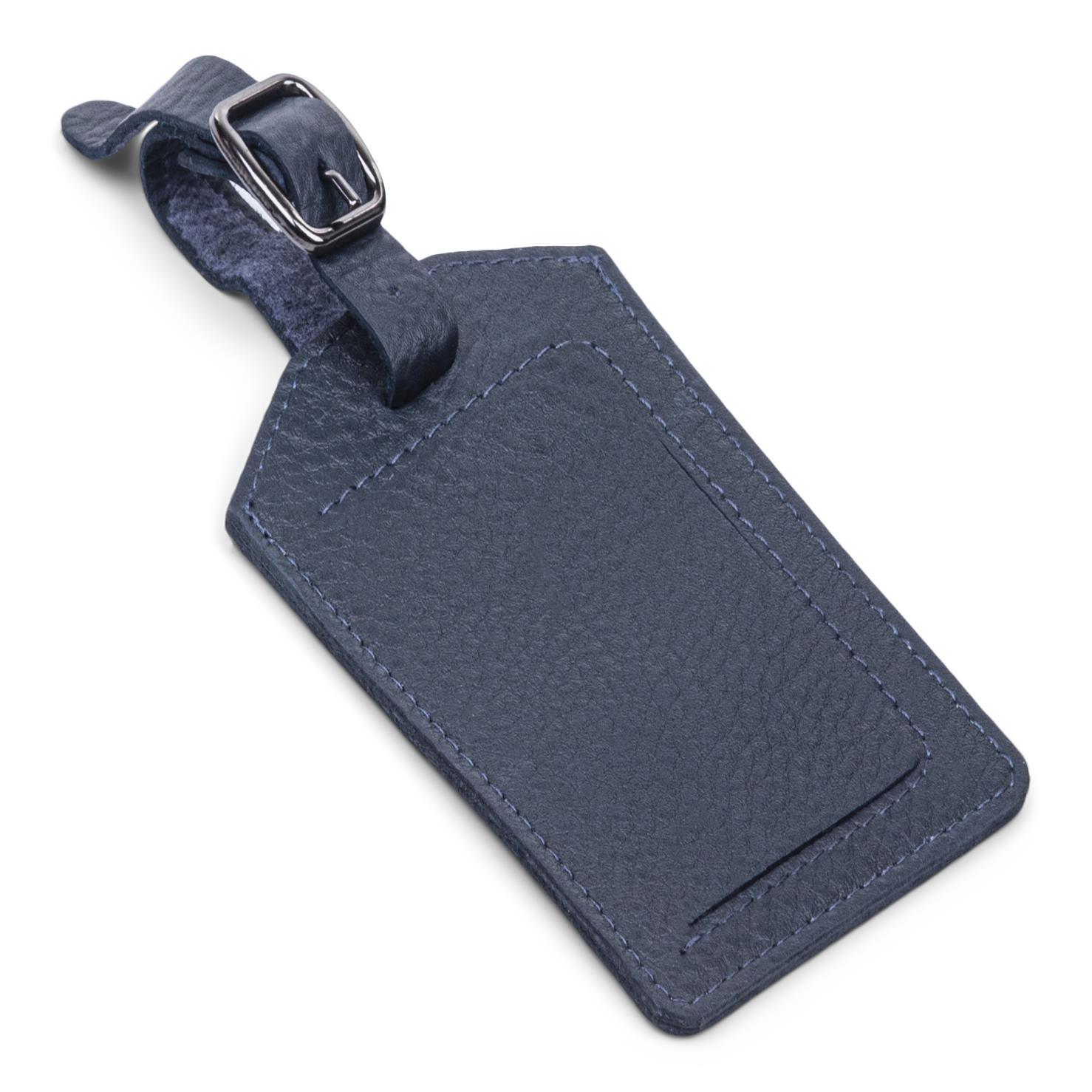 Bugatti Leather Luggage Tag-Navy 2 Bugatti Leather Luggage Tag-Navy 2