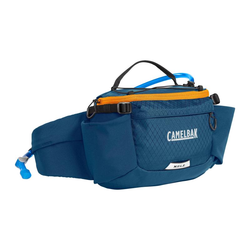 CamelBak M.U.L.E. 5 Waist Pack W/ 1.5L Crux Reservoir Gibraltar Navy/Orange 2 CamelBak M.U.L.E. 5 Waist Pack W/ 1.5L Crux Reservoir Gibraltar Navy/Orange 2