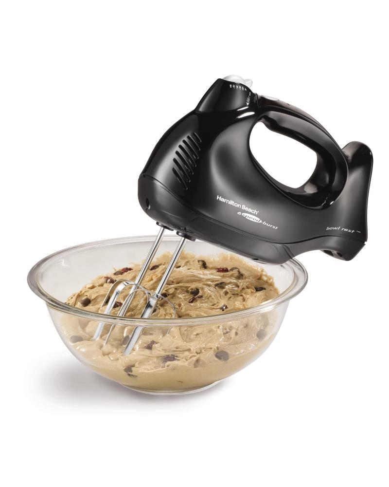 Hamilton Beach 6 Speed Hand Mixer w/Snap-On Case, 3 Attachments, Quickburst - Black 2 Hamilton Beach 6 Speed Hand Mixer w/Snap-On Case, 3 Attachments, Quickburst - Black 2