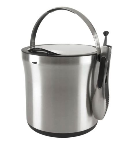 OXO Steel Ice Bucket & Tongs Set 2 OXO Steel Ice Bucket & Tongs Set 2