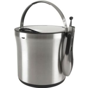 OXO Steel Ice Bucket & Tongs Set 2 OXO Steel Ice Bucket & Tongs Set 2