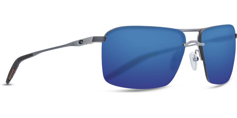 Costa Del Mar Skimmer Sunglasses – (Frame) Matte Silver Gray Orange; (Lens) Blue Mirror 580P 2 Costa Del Mar Skimmer Sunglasses – (Frame) Matte Silver Gray Orange; (Lens) Blue Mirror 580P 2