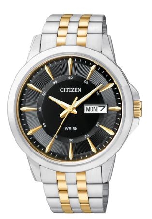 Citizen® Men%27s Quartz Two-Tone Stainless Steel Watch w/Black Dial & Date 1 Citizen® Men%27s Quartz Two-Tone Stainless Steel Watch w/Black Dial & Date 1