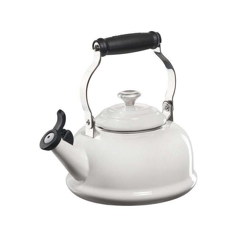Le Creuset Classic Whistling Kettle W/ Metal Finishes White 2 Le Creuset Classic Whistling Kettle W/ Metal Finishes White 2