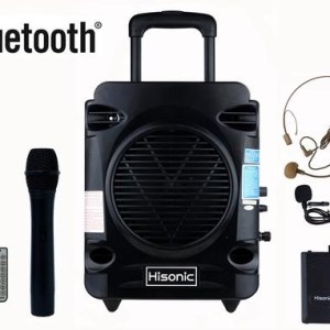 Hisonic® Rechargeable Portable PA System w/VHF Wireless Mics 1 Hisonic® Rechargeable Portable PA System w/VHF Wireless Mics 1