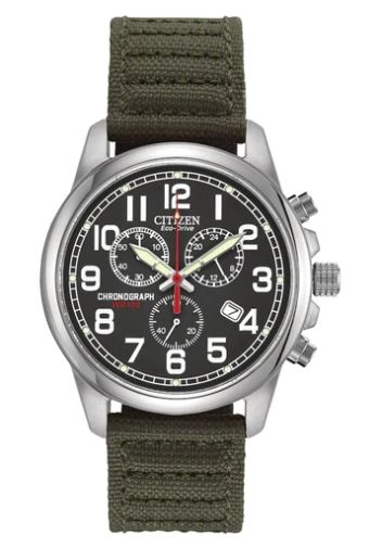 Citizen® Men%27s Chandler Eco-Drive® Watch w/Military Green Strap & Black Dial 1 Citizen® Men%27s Chandler Eco-Drive® Watch w/Military Green Strap & Black Dial 1