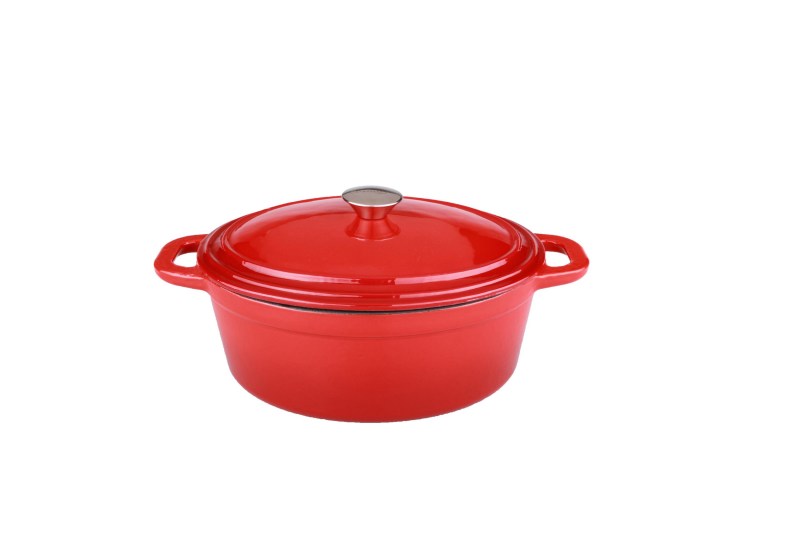 BergHoff® Neo 8Qt Cast Iron Oval Cov Dutch Oven Red 2 BergHoff® Neo 8Qt Cast Iron Oval Cov Dutch Oven Red 2
