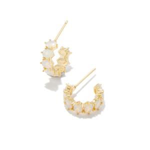 Kendra Scott Cailin Crystal Huggie Earrings - Gold Champagne 2 Kendra Scott Cailin Crystal Huggie Earrings - Gold Champagne 2
