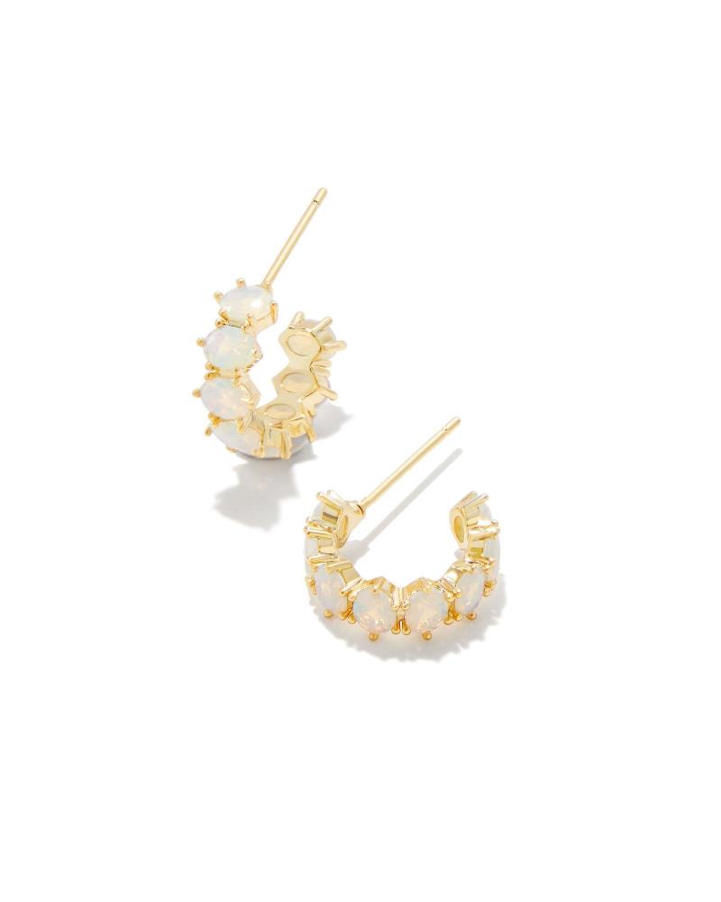 Kendra Scott Cailin Crystal Huggie Earrings - Gold Champagne 2 Kendra Scott Cailin Crystal Huggie Earrings - Gold Champagne 2