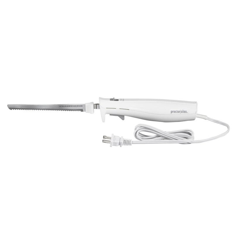 Proctor Silex Electric Knife, Ergonomic Design, Stainless Steel Reciprocating Blades, White, 74312 2 Proctor Silex Electric Knife, Ergonomic Design, Stainless Steel Reciprocating Blades, White, 74312 2