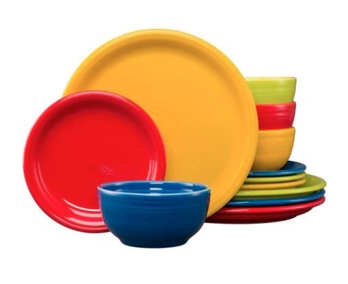 Fiesta Service 12 PC Bistro Bright Plates & Bowls 2 Fiesta Service 12 PC Bistro Bright Plates & Bowls 2