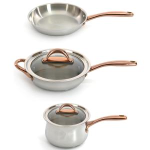 BergHoff Ouro Gold 18/10 Ss 4Pc Starter Set/Glass Lids 2 BergHoff Ouro Gold 18/10 Ss 4Pc Starter Set/Glass Lids 2