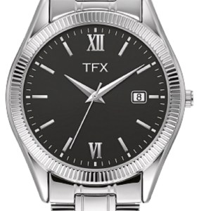 TFX Men%27s Silver tone Stainless Steel bracelet watch with black dial 1 TFX Men%27s Silver tone Stainless Steel bracelet watch with black dial 1