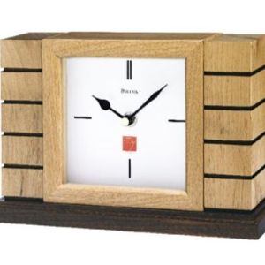 Bulova Usonian II Natural Solid Wood Frank Lloyd Wright Mantel Clock 1 Bulova Usonian II Natural Solid Wood Frank Lloyd Wright Mantel Clock 1