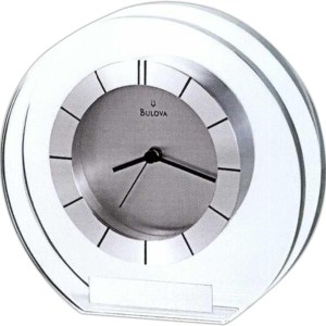 Bulova Accolade Tabletop Clock w/ Mineral Glass & Spun Aluminum 1 Bulova Accolade Tabletop Clock w/ Mineral Glass & Spun Aluminum 1