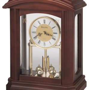Bulova Nordale Solid Walnut Revolving Pendulum Clock w/ 2 Tone Metal Dial 1 Bulova Nordale Solid Walnut Revolving Pendulum Clock w/ 2 Tone Metal Dial 1