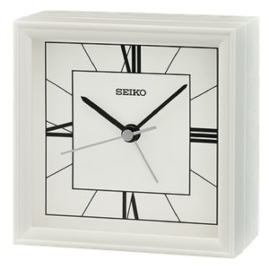 Seiko Seihokei Bedside Alarm Clock in White 1 Seiko Seihokei Bedside Alarm Clock in White 1