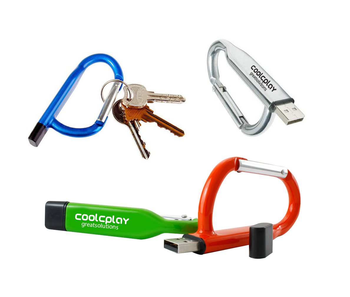 2GB Keychain Carabiner USB Flash Drive 1